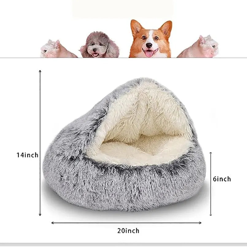 Round Plush Bed For Cats