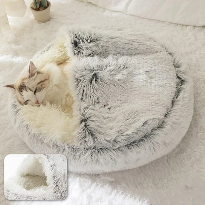 Round Plush Bed For Cats