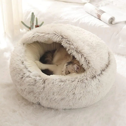 Round Plush Bed For Cats