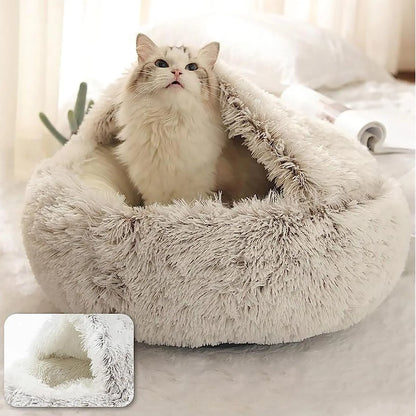 Round Plush Bed For Cats