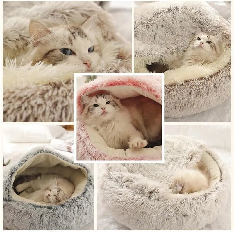 Round Plush Bed For Cats